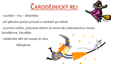 Čarodějnický rej v pátek 26.4.