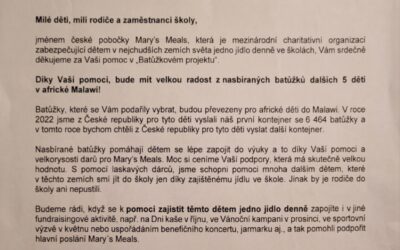 Batůžkový projekt – červen 2025- poděkování